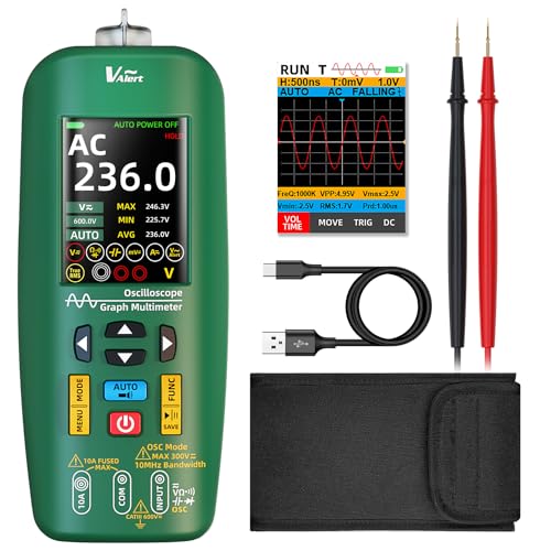 BSIDE O1 Handheld Oszilloskop Multimeter TRMS mit 4 Ergebnisse Farbdisplay Digital Automotive Oscilloscope 10Mhz Daten Strorage/Transfer Stromprüfer Spannungsprüfer Durchgangsprüfer Spannungsdetektor von BSIDE