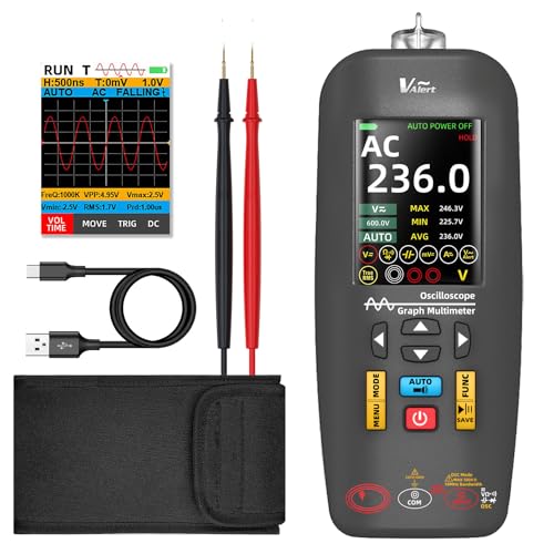 BSIDE O1X Digital Oszilloskop Multimeter TRMS mit Rogowski Spule Anschluss 6000A, Handheld Oszilloskop 10Mhz 48MSa/S Farb-LCD Datenübertragung Wiederaufladbares Stromprüfer Spannungsprüfer von BSIDE