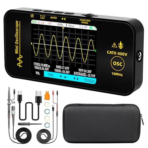 BSIDE OT3 Handheld Digital Oszilloskop Klein Mini 10MHz Bandbreite 48MSa/s Abtastung Tragbares Oszilloskop Wiederaufladbar Ultraschlank mit 3.2 Zoll Full View Farb-LCD für KFZ Audio Elektronik von BSIDE