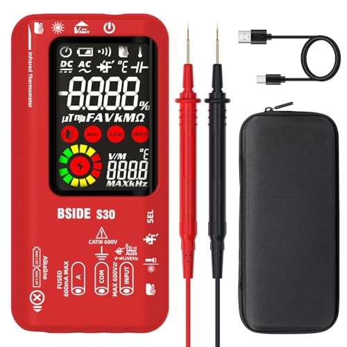 BSIDE S30 Smart Digital Multimeter Hochspannung Diode LED Tester IR Thermometer 3 in 1 mit Doppelter Leistung 9999 zählt Farbdisplay Stromprüfer Spannungsprüfer Durchgangsprüfer Ohm Kapazität Tester BSIDE S30 Smart Digital Multimeter Hochspannung Diode LED Tester IR Thermometer 3 in 1 mit Doppelter Leistung 9999 zählt Farbdisplay Stromprüfer Spannungsprüfer Durchgangsprüfer Ohm Kapazität Tester von BSIDE
