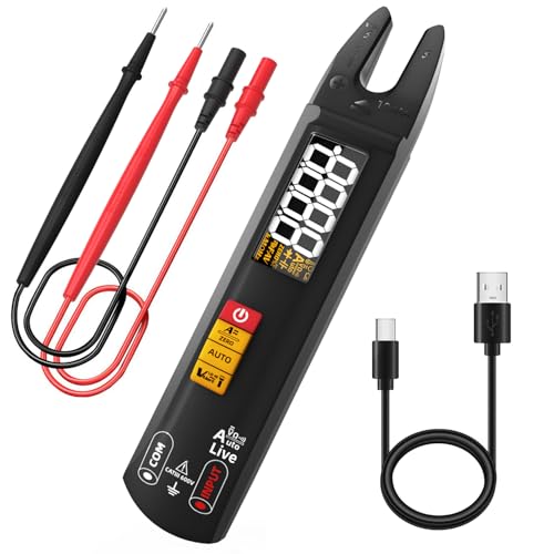 BSIDE U0 Offene Stromzange AC DC Wiederaufladbar Vollautomatisches Digitales Multimeter Klein Mini mit Spannungsprüfer Berührungslos Smart Messung für Strom Spannung Widerstand Durchgang von BSIDE