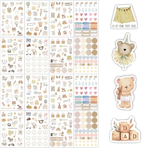 BSITSSS 16 Stück Sticker Aesthetic Baby Fotoalbum, Aufkleber Scrapbook Stickers Fotoalbum für Babyparty Deko Babyalbum DIY Scrapbooking Gästebuch Kalender Notizbuch BSITSSS 16 Stück Sticker Aesthetic Baby Fotoalbum, Aufkleber Scrapbook Stickers Fotoalbum für Babyparty Deko Babyalbum DIY Scrapbooking Gästebuch Kalender Notizbuch von BSITSSS