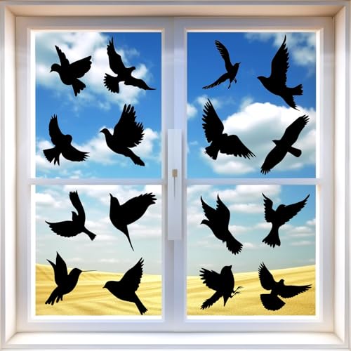 BSITSSS 16 Stück Fensteraufkleber Vogelschutz Größe Anti-Kollision Fenstersticker Vogelaufkleber für Fensterscheiben Schwarz, Vogelschutz Aufkleber für Fenster Fensterbilder Selbstklebend BSITSSS 16 Stück Fensteraufkleber Vogelschutz Größe Anti-Kollision Fenstersticker Vogelaufkleber für Fensterscheiben Schwarz, Vogelschutz Aufkleber für Fenster Fensterbilder Selbstklebend von BSITSSS