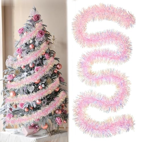BSITSSS 5 Stück Weihnachtsbaum Lametta Girlande Rosa, 2 m Weihnachtsdeko Girlande, Christbaumschmuck, Weihnachtsbaum Dekoration Girlande, Lametta Glänzend Girlande Hochzeit Urlaub Party Dekoration BSITSSS 5 Stück Weihnachtsbaum Lametta Girlande Rosa, 2 m Weihnachtsdeko Girlande, Christbaumschmuck, Weihnachtsbaum Dekoration Girlande, Lametta Glänzend Girlande Hochzeit Urlaub Party Dekoration von BSITSSS