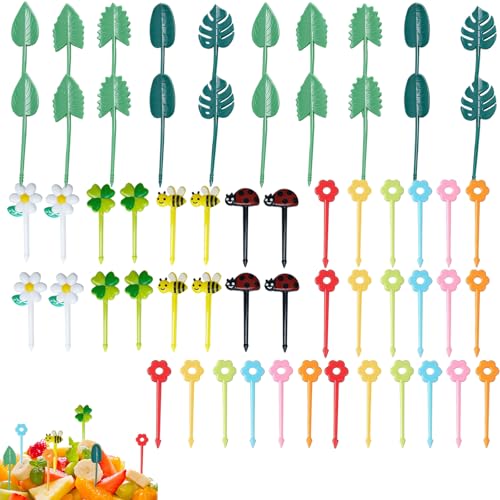 BSITSSS 60 Stück Obstgabeln Kinder, Mini Cartoon Bento Obstgabeln Zahnstocher FüR Kinder Food Kuchen Picks ZubehöR SüßE spieße Erwachsene Dessert Obst Kinderparty, Wiederverwendbar BSITSSS 60 Stück Obstgabeln Kinder, Mini Cartoon Bento Obstgabeln Zahnstocher FüR Kinder Food Kuchen Picks ZubehöR SüßE spieße Erwachsene Dessert Obst Kinderparty, Wiederverwendbar von BSITSSS