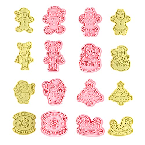 BSITSSS 8 Stück Ausstechformen Weihnachten, Keksausstecher Weihnachten, Plätzchen Ausstecher Weihnachten weihnachtsausstecher Kinder, Ausstecher Backset Plätzchenausstecher Cookie Cutter für Kinder(C) von BSITSSS