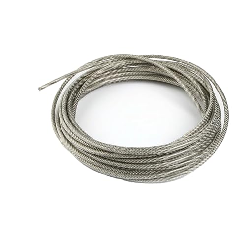 304 Edelstahl-Drahtseil, 45 m, 7 x 19 Stränge, 480 kg, Bruchfestigkeit, 8 mm, für Seilwinde von BSKJMMP