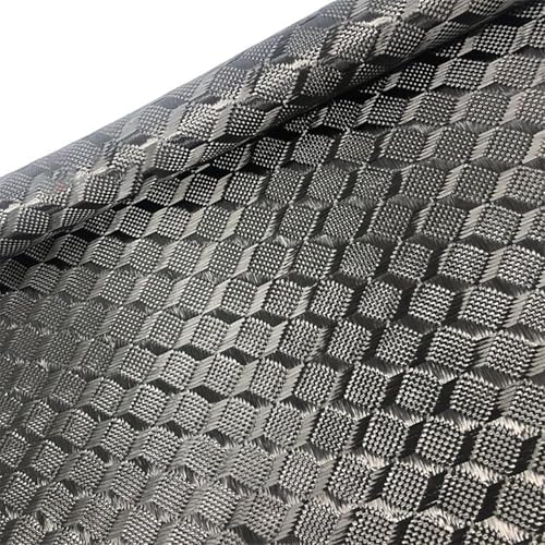 3K-Kohlefaser-Stofftuch, einfarbig, für Heimwerker, Reparaturen, Autos, Möbel, 49,8 x 90 cm, Schwarz (Cube Twill 3K/240g) von BSKJMMP