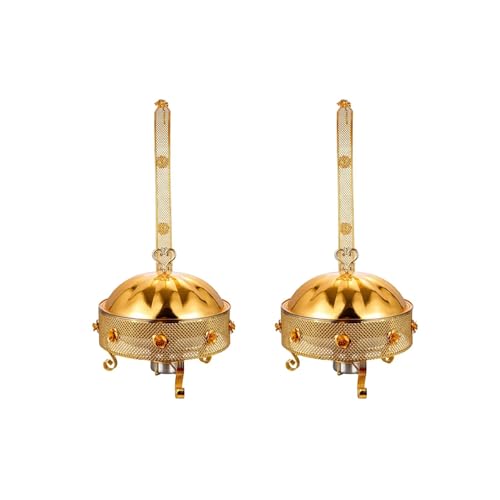 BSKJMMP 2 Stück Gold Chafing Dish Buffet Set 7,3 Quart Edelstahl Chafer Buffet Server und Wärmer mit hängender Abdeckung für Hochzeiten, Partys, Bankette und Catering Eventst von BSKJMMP