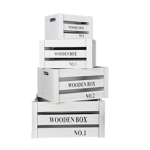 BSKJMMP 4 x Holzständer für Partys, quadratische Ständer, Säulen, Aufbewahrungsboxen für Hochzeit, Spaltendekoration (weiß) von BSKJMMP