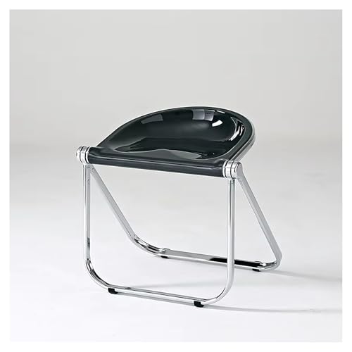 BSKJMMP Acryl-Klappstuhl, Partystuhl, transparenter Stuhl, Kunststoff, kristallklar, Esszimmerstühle, Hocker für Zuhause, Büro, Wohnzimmer, Esszimmer und Außenbereich (schwarz) von BSKJMMP