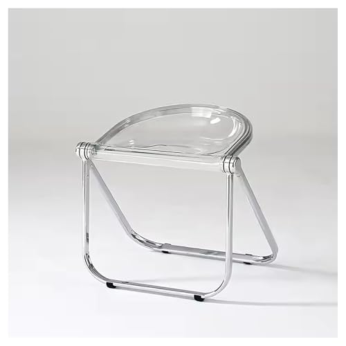BSKJMMP Acryl-Klappstuhl, Partystuhl, transparenter Stuhl, Kunststoff, kristallklar, Esszimmerstühle, Hocker für Zuhause, Büro, Wohnzimmer, Esszimmer und Außenbereich (transparent) von BSKJMMP