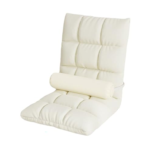 BSKJMMP Bodensofa Stuhl mit Rückenstütze Schlafsofa Faltbar mit abnehmbarem Kissen Schlafsofa Couch Liege für Wohnzimmer Gaming Meditation Lounging - Bequem und Stilvoll (Weiß) von BSKJMMP
