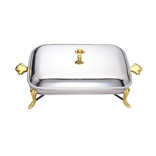 BSKJMMP Chafing Dish Buffet-Set, Edelstahl, Speisenwärmer für Partys, mit Deckel, Brennstoffschale, Halter, Catering, Buffet, Server für Abendessen, Buffet und Hochzeiten von BSKJMMP