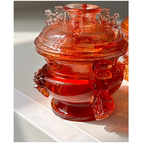 BSKJMMP Dekorative Süßigkeitenschale für Buffet, Partytisch, kleines Kunstharz-Schreibtischglas, Zuckerdose mit Deckel für Party, Hochzeit, Zuhause (dunkel) von BSKJMMP