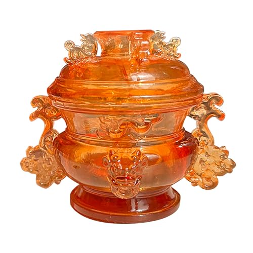 BSKJMMP Dekorative Süßigkeitenschale für Buffet, Partytisch, kleines Kunstharz-Schreibtischglas, Zuckerdose mit Deckel für Party, Hochzeit, Zuhause (hell) von BSKJMMP