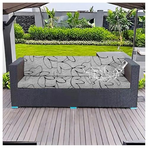 BSKJMMP Ersatz-Schonbezüge für Außenkissen, dick, strukturierter Köperstoff für Veranda, Terrasse, Möbelschutz (nur Bezug), 3 Stück (Schmetterlinge, L) von BSKJMMP