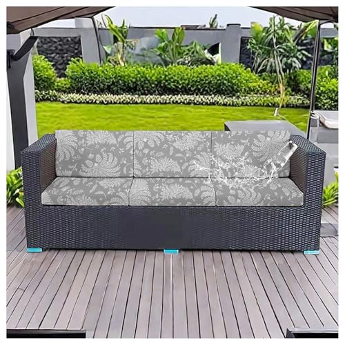 BSKJMMP Ersatz-Schonbezüge für den Außenbereich, dick, strukturierter Twill-Stoff für Veranda, Terrasse, Möbelschutz (nur Bezug), 3 Stück (Blume, L) von BSKJMMP