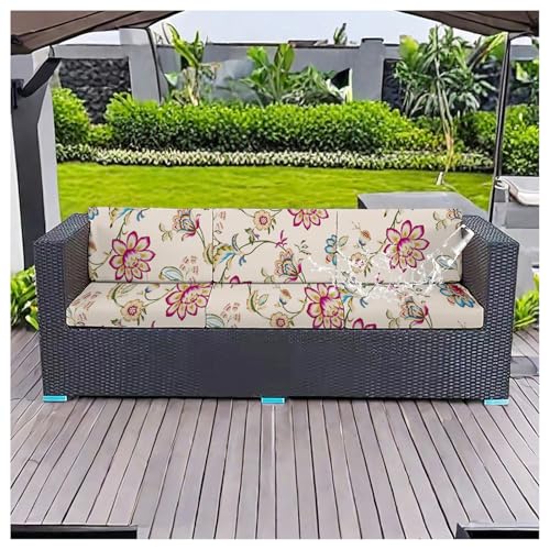 BSKJMMP Ersatz-Schonbezüge für den Außenbereich, dick, strukturierter Twill-Stoff für Veranda, Terrasse, Möbelschutz (nur Bezug), 3 Stück (Frühling, S) von BSKJMMP