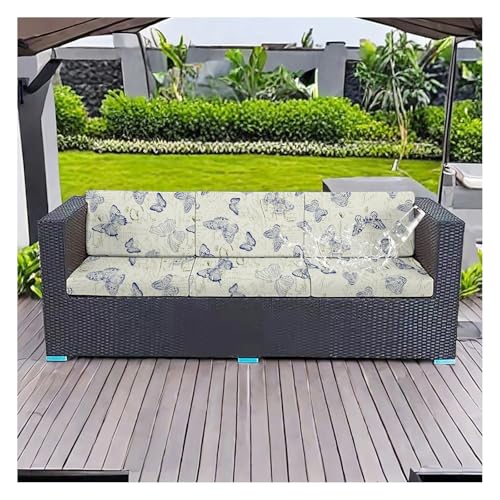 BSKJMMP Ersatz-Schonbezüge für den Außenbereich, dick, strukturierter Twill-Stoff für Veranda, Terrasse, Möbelschutz (nur Bezug), 3 Stück (grüne Blätter, L) von BSKJMMP
