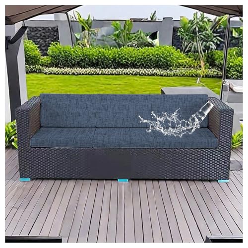 BSKJMMP Ersatz-Schonbezüge für den Außenbereich, dick, strukturierter Twill-Stoff für Veranda, Terrasse, Möbelschutz (nur Bezug), Hellgrau, S, 3 Stück von BSKJMMP