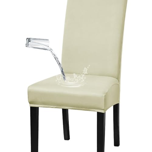 BSKJMMP Esszimmerstuhlhussen, wasserdicht, abnehmbar, waschbar, Stuhlhussen für Zuhause, Hotel, Gelb, 6 Stück von BSKJMMP