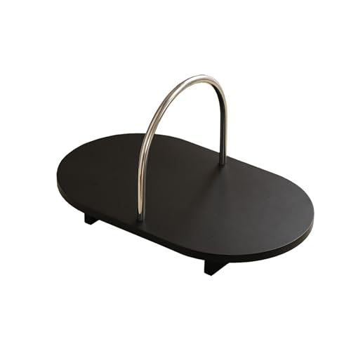BSKJMMP Kaffeetablett mit Griffen aus schwarzem Metall für Buffet Süßigkeiten Tisch Cupcake Tablett für Süßigkeiten Dekoration für Partys und Hochzeiten von BSKJMMP