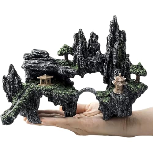 BSKJMMP Kleine Aquarium-Dekoration, Aussichtsstein, Ornament, Baum, Felsen, Höhle, Landschaft, Aquarium-Ornament, künstliche Aquarium-Dekoration von BSKJMMP