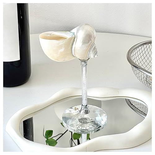 BSKJMMP Muschel-Weinglas, natürliche Muschelgläser, Hochzeitskelch, Martini-Cocktailbecher, romantischer Tischdekoration, Strandparty, Trinken (Silber-Murex) von BSKJMMP