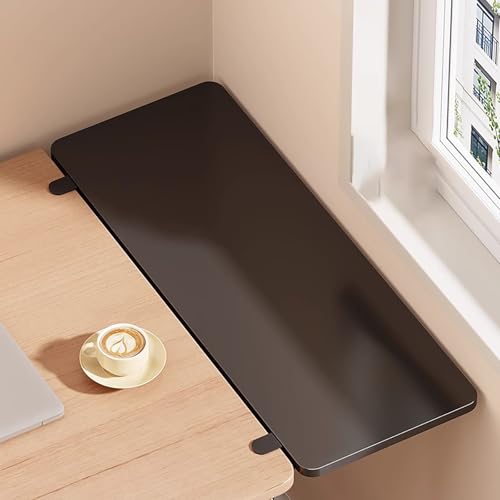 BSKJMMP Tischverlängerung für Schreibtisch, zusammenklappbar, schwimmende Wand für kleine Räume (Schwarz, 50 x 20 cm) von BSKJMMP