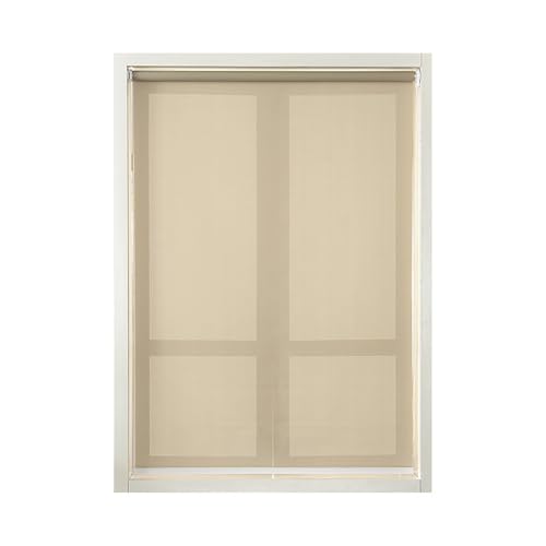 BSKJMMP Verdunkelungsrollo, kabellos, Fensterrollo mit wärmeisoliertem Pull-Down-Lift-Rollo für Zuhause, Büro, Beige, individuelle Größe von BSKJMMP
