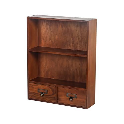 BSKJMMP Wandmontierte Weinregale 3-stöckig Schweberegale Vintage Hängeregal aus Holz für Wohnzimmer Schlafzimmer Büro Rustikales Braun von BSKJMMP