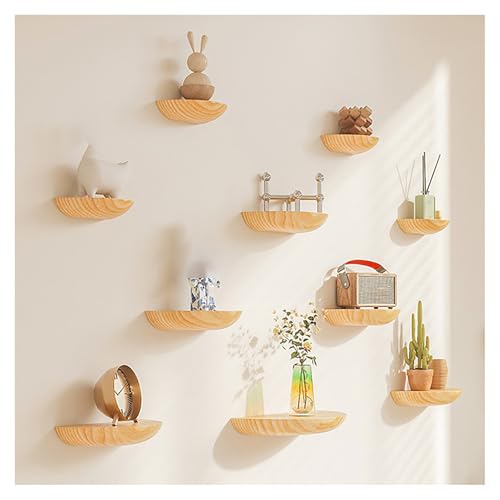 BSKJMMP Wandregal Küche Holz Set of 10 Wanddeko Wohnzimmer Massivholz Halbrund Kiefer Wandregal Deko-Aufbewahrung für Schlafzimmer Küche BSKJMMP Wandregal Küche Holz Set of 10 Wanddeko Wohnzimmer Massivholz Halbrund Kiefer Wandregal Deko-Aufbewahrung für Schlafzimmer Küche von BSKJMMP