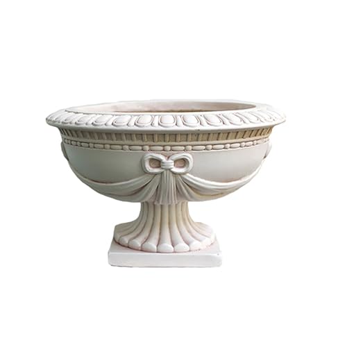 BSKJMMP Weißer Urnen-Pflanzgefäß für den Garten, römischer Blumentopf, Magnesiumoxid, Sockel, Vintage-Stil, europäische Säulen zur Dekoration, quadratischer Sockel, für den Innen- und Außenbereich von BSKJMMP