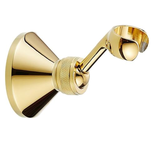 Duschkopfhalter Handbrause Messing Duschköpfe Wandhalterung Halterung Verstellbar für Haushalt Badezimmer (Gold) von BSKJMMP
