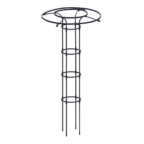 Garten-Obelisk, Metall, Rosenstrauß, Rankgitter, rostfrei, vertikaler Regenschirm, Blumenstützkäfig für Reben, Rosen-Schwarz (145 cm) von BSKJMMP