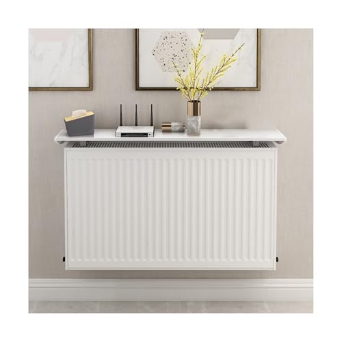 Heizkörperabdeckung Heizkörperregal Weiß Heizung Versteckabdeckung ohne Bohren Moderne Schrankplatte für Wohnzimmer Schlafzimmer (Weiß, 45 cm) von BSKJMMP