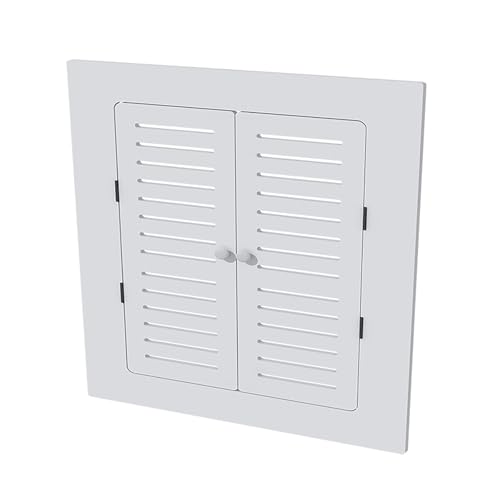Heizschrank-Regal-Heizkörperabdeckung, Heizkörperabdeckungen für Zuhause, PVC, horizontale Lamellen, moderne Heizkörperabdeckungen, einfache Installation, Schilder Rohre (weiß, 50 x 70 cm) von BSKJMMP
