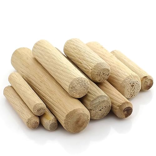 Holzdübelstifte, geriffelt, D12 mm, Dübelstäbe, Hartholz, Bastelklammern für Handwerk, Möbel, Heimwerkerhandbuch (60 mm), 100 Stück von BSKJMMP