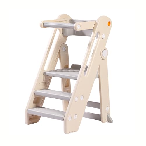 Kleinkindturm Küchenhocker Helfer mit Sicherheitsschiene Turm Kinder Tritthocker Küchenhocker Helfer Kinder Kleinkind Hocker für Theke Badezimmer von BSKJMMP