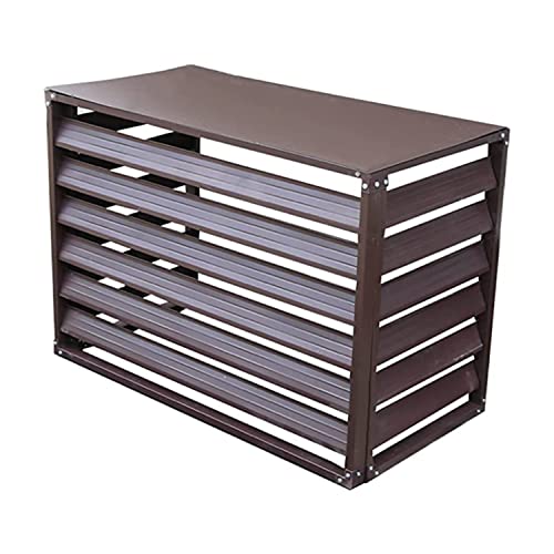 Klimaanlagenzaun, 4 Paneele, Aluminium, für den Außenbereich, Metallabdeckung, Raumteiler zum Verstecken und Verbergen der Außeneinheit, Braun, 1,5 P-100 x 70 x 50 cm von BSKJMMP