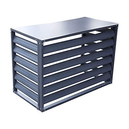 Klimaanlagenzaun, 4 Paneele, Aluminium, für den Außenbereich, Metallabdeckung, Raumteiler zum Verstecken und Verstecken der Außeneinheit, grau, 2–3P-110 x 80 x 60 cm von BSKJMMP