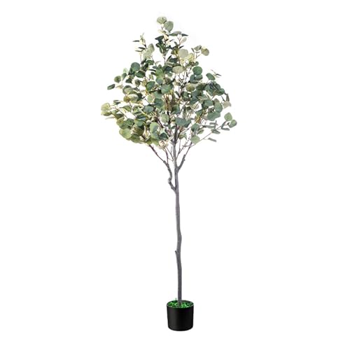 Künstlicher Eukalyptusbaum, künstliche Bäume für Heimdekoration, künstlicher Baum, Innenbereich, üppig und abnehmbar, Heimbüro, perfekte Haushaltswaren, Geschenk, Dekoration (1,5 m) von BSKJMMP