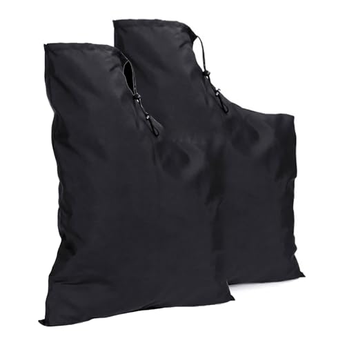Laubsammelbeutel für Gebläse, Vakuum, wiederverwendbar, Hofabfallbehälter, Ersatz mit Reißverschluss, für Arbeiten im Freien, 60 x 44 x 35 cm, Schwarz, 2 Stück von BSKJMMP
