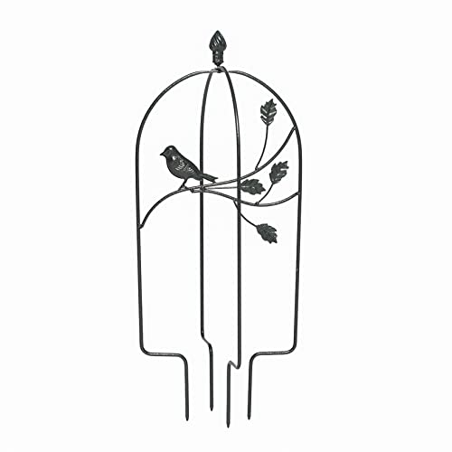 Rankgitter für Kletterpflanzen, Metall, Obeliskentopf, Gartenturm, Indoor-Topftomate, für Halter, Ständer, getopft (grün) von BSKJMMP