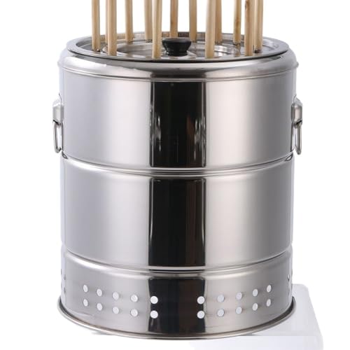 Rauchfreier Grill Hängender Grill 360° Edelstahl Holzkohlegrill mit 20 Spießen Portabl Herd Camping für Reisen Picknick Terrasse Hinterhof Rauchfreier Grill Hängender Grill 360° Edelstahl Holzkohlegrill mit 20 Spießen Portabl Herd Camping für Reisen Picknick Terrasse Hinterhof von BSKJMMP