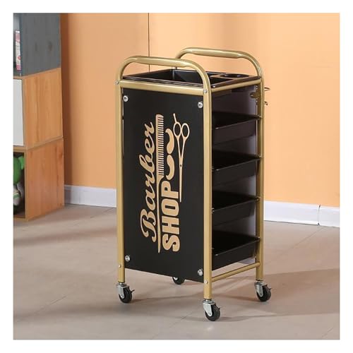 Rollwagen mit 5 Ebenen, Rollwagen mit Rollen, 4 Schubladen, Wellness-Rollwagen, Spa, Traglast 45 kg, moderner Salon-Arbeitsplatz für Maniküre-Regal von BSKJMMP