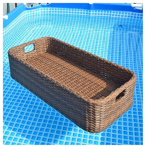 Schwimmendes Pool-Tablett, Serviertisch, Barposen für Erwachsene, Spas, Partys, schwimmendes Tablett für Getränke, Brunch Essen auf dem Wasser (Braun-2) von BSKJMMP