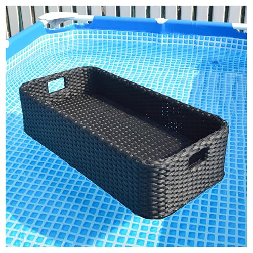 Schwimmendes Pooltablett Serviertisch Bar Schwimmer für Erwachsene Spas Partys Schwimmendes Tablett für Getränke, Brunch Essen auf dem Wasser (Schwarz) von BSKJMMP