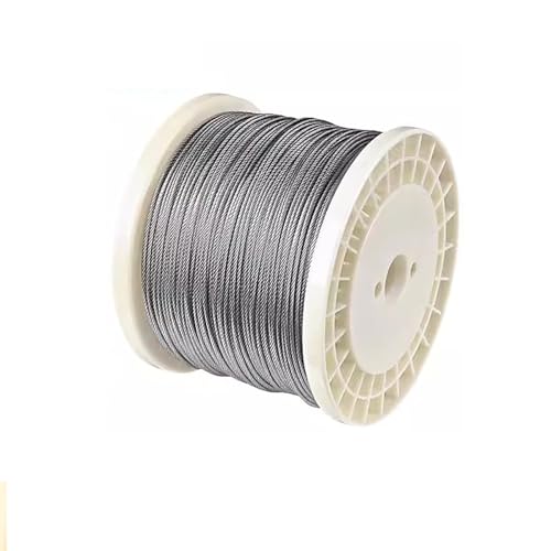 Stahldrahtseil, 6 mm, 304 Edelstahl-Drahtseil, 7 x 19 Stränge, Kern für Lichterketten, zum Aufhängen von Wäscheleinen, Spalier (7,8 m) von BSKJMMP